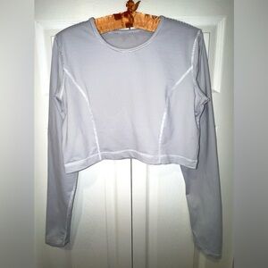 Lululemon Cozy Crop Long Sleeve Top
Wee Stripe White Ambient Grey White